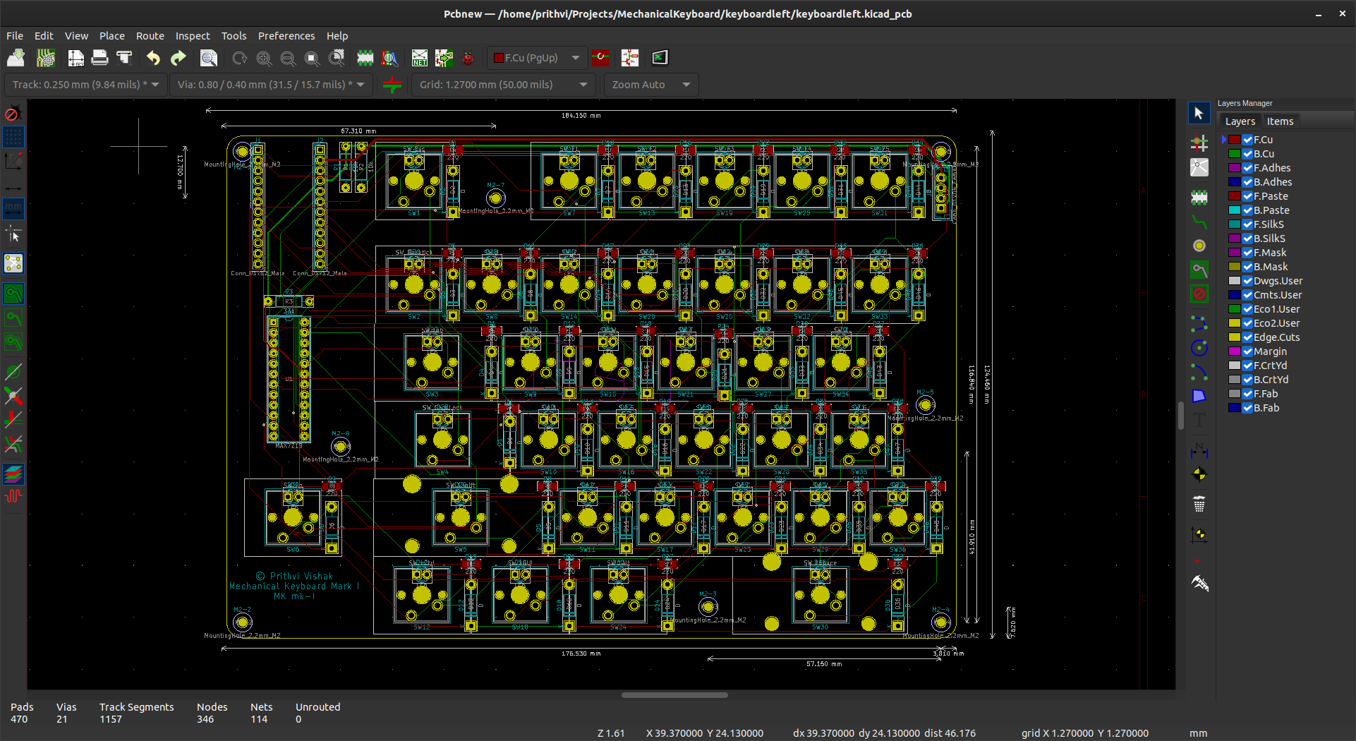 Left PCB Layout